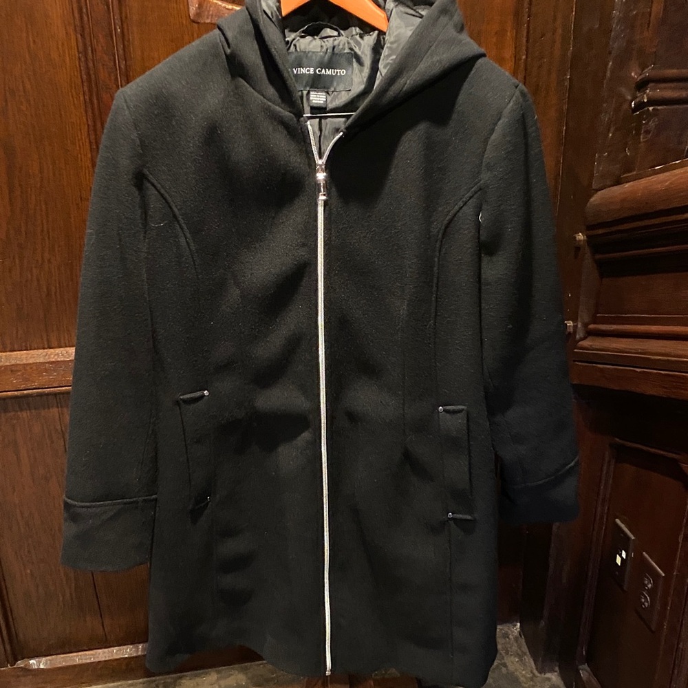 Vince Camuto Women’s Dark Trench Coat with Hood